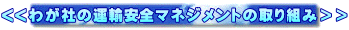<<わが社の運輸安全マネジメントの取り組み＞＞