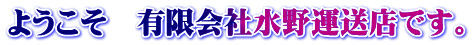 ようこそ　有限会社水野運送店です。